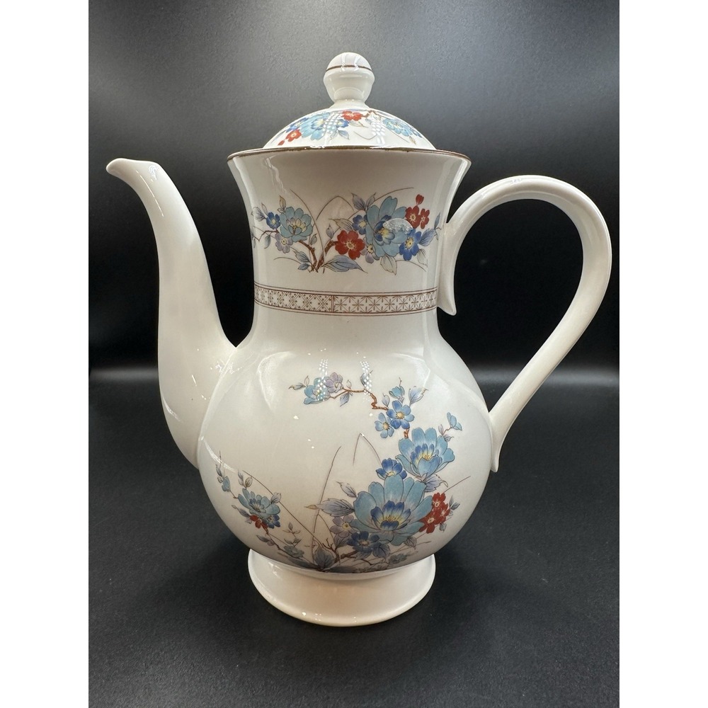 Noritake Bleufleur Teapot/Coffee Pot & Lid Japan Versatone B319W41 Floral